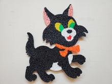 Load image into Gallery viewer, Vintage Black Cat Melted Popcorn Halloween Decoration

