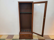 Load image into Gallery viewer, Vintage Pine Gun Cabinet With Drawer and Key - Holds 5 Long By Mastercraft
