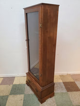 Load image into Gallery viewer, Vintage Pine Gun Cabinet With Drawer and Key - Holds 5 Long By Mastercraft
