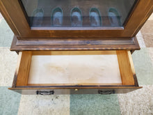 Load image into Gallery viewer, Vintage Pine Gun Cabinet With Drawer and Key - Holds 5 Long By Mastercraft
