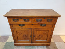 Load image into Gallery viewer, Antique Oak Sideboard Buffet Server Cabinet
