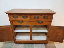 Load image into Gallery viewer, Antique Oak Sideboard Buffet Server Cabinet
