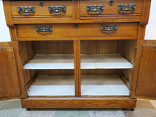 Load image into Gallery viewer, Antique Oak Sideboard Buffet Server Cabinet

