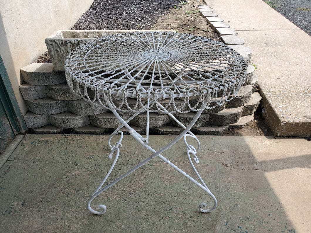 Vintage Wrought Iron Folding Bistro Table