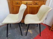 Load image into Gallery viewer, Pair White Modern Mid Century Modern Style Faux Leather Side Chairs
