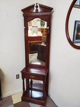 Load image into Gallery viewer, Vintage Cherry Entry Hall Tree With Mirror and Drawer
