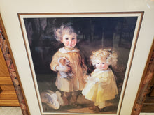 Load image into Gallery viewer, Vintage Two Little Sisters Print In Frame
