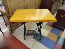 Load image into Gallery viewer, Antique Cast Iron Treadle Base Table With Butcher Block
