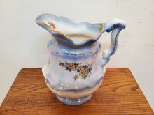 Load image into Gallery viewer, Vintage Wash Bowl and Pitcher Set - Blue Floral Chamber Set

