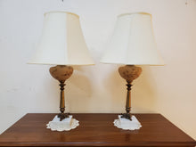 Load image into Gallery viewer, Pair Vintage Table Lamps With Marble Base
