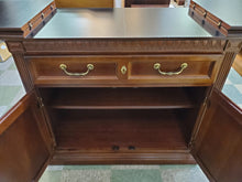 Load image into Gallery viewer, Vintage Flip Top Buffet Server With Wood Inlay
