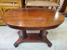 Load image into Gallery viewer, Antique Cherry Oval Library Table With Drawer
