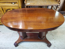 Load image into Gallery viewer, Antique Cherry Oval Library Table With Drawer
