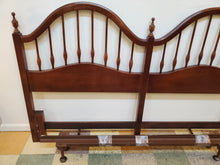 Load image into Gallery viewer, Vintage Cherry King Size Bed With Metal Rails By Thomasville Furniture
