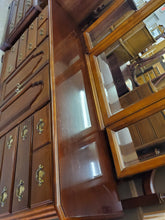 Load image into Gallery viewer, Vintage Cherry Triple Dresser With Trifold Mirror By Stanley Furniture - 12 Drawers The American Craftsman Collections
