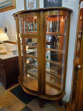 Load image into Gallery viewer, Vintage Oak Curio Glass Curio China Cabinet With Light

