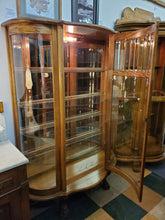 Load image into Gallery viewer, Vintage Oak Curio Glass Curio China Cabinet With Light
