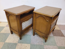 Load image into Gallery viewer, Pair Vintage French Provincial Nightstand Cabinets
