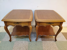 Load image into Gallery viewer, Pair Vintage French Provincial End Tables With Drawers
