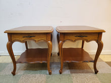 Load image into Gallery viewer, Pair Vintage French Provincial End Tables With Drawers
