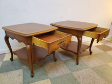 Load image into Gallery viewer, Pair Vintage French Provincial End Tables With Drawers
