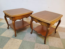 Load image into Gallery viewer, Pair Vintage French Provincial End Tables With Drawers
