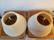 Load image into Gallery viewer, Pair Vintage Stiffel Lenox Porcelain Brass Hollywood Regency Torchiere Table Lamps With Shades - 3 Way Switches
