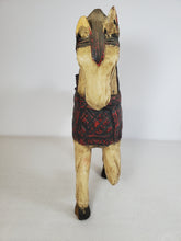 Load image into Gallery viewer, Vintage Hand Carved Wooden Horse Figurine - Prancing – Painted

