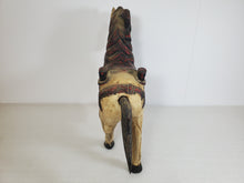 Load image into Gallery viewer, Vintage Hand Carved Wooden Horse Figurine - Prancing – Painted
