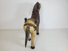 Load image into Gallery viewer, Vintage Hand Carved Wooden Horse Figurine - Prancing – Painted
