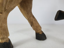 Load image into Gallery viewer, Vintage Hand Carved Wooden Horse Figurine - Prancing – Painted
