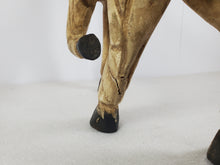 Load image into Gallery viewer, Vintage Hand Carved Wooden Horse Figurine - Prancing – Painted
