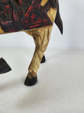 Load image into Gallery viewer, Vintage Hand Carved Wooden Horse Figurine - Prancing – Painted
