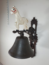 Load image into Gallery viewer, Antique Cast Iron Horse Dinner Bell Wall Mount

