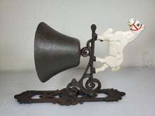 Load image into Gallery viewer, Antique Cast Iron Horse Dinner Bell Wall Mount
