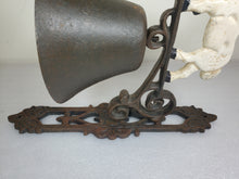 Load image into Gallery viewer, Antique Cast Iron Horse Dinner Bell Wall Mount
