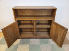 Load image into Gallery viewer, Vintage 2 Door Oak Console Cabinet Bookshelf
