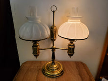 Load image into Gallery viewer, Vintage Student Lamp With Double Globe – 3 Way Switches Operating Separately

