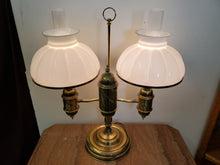 Load image into Gallery viewer, Vintage Student Lamp With Double Globe – 3 Way Switches Operating Separately
