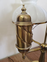 Load image into Gallery viewer, Vintage Student Lamp With Double Globe – 3 Way Switches Operating Separately
