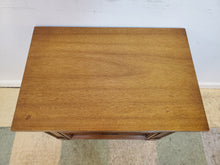 Load image into Gallery viewer, Vintage Walnut Two Drawer Nightstand By Dixie
