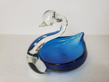 Load image into Gallery viewer, Vintage Cobalt Blue Glass Swan Dish
