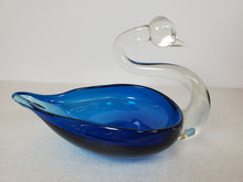Load image into Gallery viewer, Vintage Cobalt Blue Glass Swan Dish
