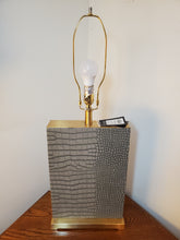 Load image into Gallery viewer, Safavieh Lighting Joyce Faux Alligator Gray Table Lamp
