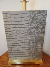 Load image into Gallery viewer, Safavieh Lighting Joyce Faux Alligator Gray Table Lamp
