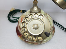 Load image into Gallery viewer, Vintage Italian Telcer Rotary Telephone - Onyx and Brass
