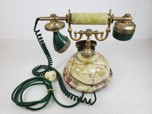 Load image into Gallery viewer, Vintage Italian Telcer Rotary Telephone - Onyx and Brass
