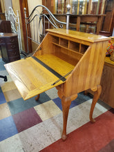Load image into Gallery viewer, Vintage Broyhill Oak Drop Front Secretary Desk

