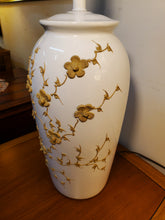 Load image into Gallery viewer, Vintage Ceramic Table Lamp With Embossed Floral Motif
