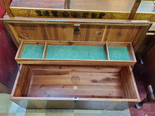 Load image into Gallery viewer, Vintage Art Deco Blanket Chest With Storage Tray - Lock Removed
